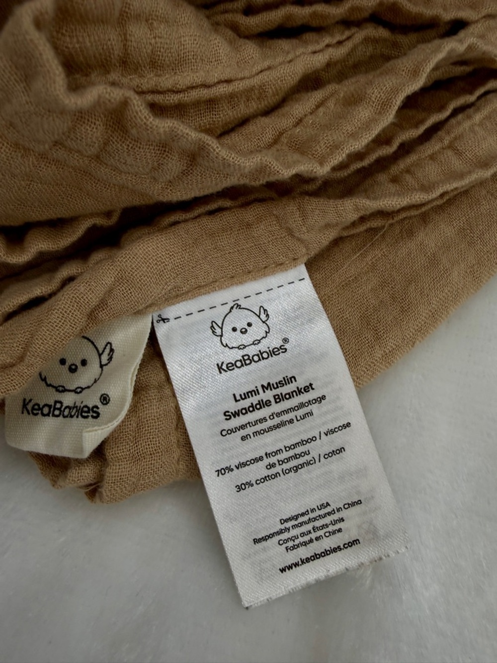 KeaBabies 5pk Muslin Swaddle Blankets for Baby - Picture 3 of 4